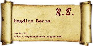 Magdics Barna névjegykártya